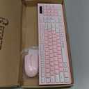 Wireless Keyboard and Mouse Combo, Reccazr 2.4G Full-Sized Keyboard and Mouse Cordless, 3 DPI Adjustable Mouse, Dual-System Keyboard for Computer/Laptop/Windows/Mac (Pink & White)