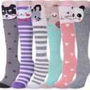 Color City Girls Knee High Socks Kids Long Boot Socks Cozy Fun Animal Warm Cotton Socks