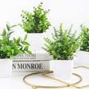 4 x Der Rose 4 Pack Fake Plants Mini Artificial Greenery Potted Plants for Home Decor Indoor Office Table Room Farmhouse
