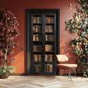 Arricraft 2 Pcs Self-Adhesive Door Sticker, 31.5"x78.7" Book Shelf Pattern Door Murals Stickers PVC Wall Removable Wallpaper Decoration for Christmas Bedrooms Living Room