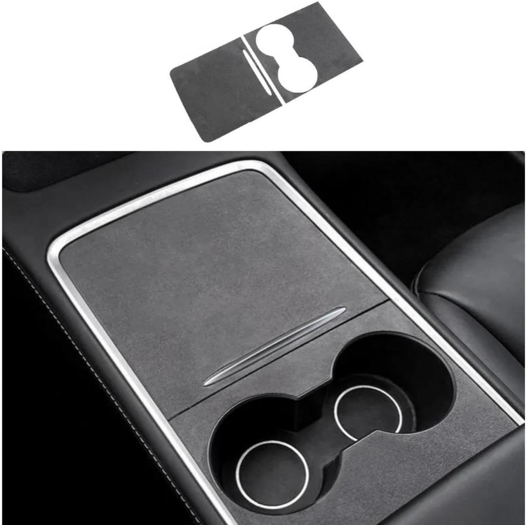 frani Center Console Wrap (Suede Edition) Designed for Tesla Model 3/Y 2021-2025,Tesla Center Console Cover for Model 3/Y(Not for Model 3 Highland 2024-2025)
