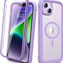 Diaclara Magnetic Designed for iPhone 14 Case, Compatible with MagSafe Built-in Touch Sensitive Anti-Scratch Screen Protector, with Camera Lens Protector for iPhone 14 6.1" (Peri Purple)