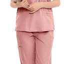 SUNME Scrubs for Women Set, V-Neck Scrub Top & Jogger Pants Medical Uniform with 9 Pockets, Yoga Waistband, XXL