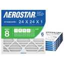 Aerostar 24x24x1 MERV 8 - 6 Count - High Efficiency Pleated HVAC, Furnace & Air Conditioner Filters - Removes Dust, Lint, Mold & Allergy-Causing Pollen