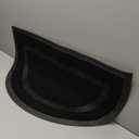 OLANLY Half Circle Door Mat Indoor Outdoor Entrance Welcome, Waterproof All-Season, All-Weather Doormat, Sturdy Natural Rubber, Low Profile, Easy Clean Patio Porch Entryway Mat, 29.5x17, Black