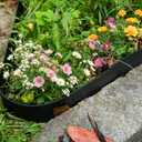 A ANLEOLIFE 40FT Plastic Landscape Edging, 2" Tall No-Dig Black Garden Border with 48 Spikes, Heavy-Duty Flexible Lawn Coil, Grass Barrier & Easy Install