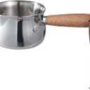 IMEEA 8.5oz Mini Milk Warmer Pot Ultra Small Butter Warmer SUS304 Tri-Ply Stainless Steel Sauce Pan with Wooden Handle