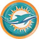 NFL Miami Dolphins Round Paper Plates - 9" (6 Packs of 8) - Perfect for Game Day Parties & Tailgates