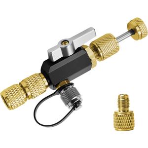 HVAC Valve Core Removal Tool,Valve Core Remover Installer Tool,1/4"& 5/16" Dual Valve Mega Flow Vacuum-Rated Valve Core Removal Tool,20 Microns Vacuum,Essential HVAC Tools for R32 R410A R22 R12 R407