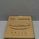 SIDUCAL Ceramic Pie Pan for Baking[10.5 inch],Reusable NonStick Ceramic Pie Plate with Ruffled Edge,Deep and Fluted Pie Dish for Apple Pie,Quiche,Pot Pies, Tart, etcGreen