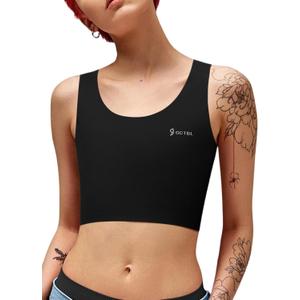 Chest Binder Transgender FTM Binder Trans Breast Binder Bra for Large Breast (Black, XXL)