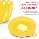 Ecolution Patented Micro-Pop Microwave Popcorn Popper with Temperature Safe Glass, 3-in-1 Lid Measures Kernels and Melts Butter, Made Without BPA, Dishwasher Safe, 3-Quart, Yellow