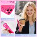 for iPhone 16 Pro Max Case with Wrist Strap Elegant Bow Ribbon Design with Adjustable Wristband Kickstand Shockproof Soft TPU Camera Protection Phone Cover for Women Girls - Hot Pink Bow