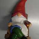 Drinking Coffee Faceless Garden Gnome Statue Decoration 7.1" Figurine Ornament for Indoor Outdoor Home Patio Yard Lawn