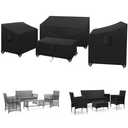 SIRUITON Patio Furniture Covers, Outdoor Furniture Cover Waterproof 4-Piece, Patio Furniture Set Covers, Heavy Duty Durable and Water Resistant Fabric (210D Polyester Oxford, Black)