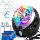 Play-Act Bubble Machine for Kids, Toddlers, Rechargeable Battery Operated Bubble Machine Blower with Solutions and USB Charging Cable, Party Favors, Summer Outdoor Toy for Wedding, Kids Birthday Gift