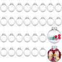 ANVAVO 30 Pack Plastic Christmas Ornaments Balls Clear Plastic Fillable Ornament Ball 3.15 Inch Disc Ornaments Christmas Hanging Ornaments for DIY Craft Projects Christmas Wedding Party Home Decor