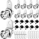 Marsui 10 Sets RV Storage Locks 5/8 Inch Tubular Cam RV Cabinet Lock Set Cylinder Replacement Hardware Storage Door Files Drawers Mailbox, Chrome Finish Zinc Alloy