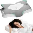 Elviros Cervical Memory Foam Pillows for Neck and Shoulder Pain, Neck Pillow for Sleeping, Side Sleeper Pillows for Adults, Ergonomic Orthopedic Sleeping for Back and Stomach Sleepers (Medium Firm)