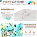 RACE LEAF 19" x 19" Patio Chair Cushions Beige - Outdoor/Indoor Tufted Memory Foam Chair Pads Set of 2, Water-Resistant Olefin Chair Seat Cushion Non-Slip Backing