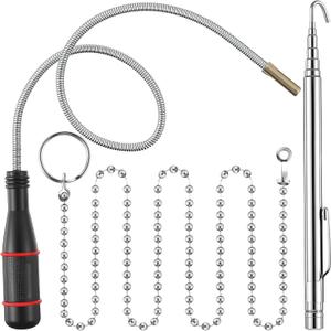 Feekoon 1 Pack Wet Noodle & Retriever Flexible Magnetic Pickup Tool, Fish Chain Flexible Magnetic Retriever Expandable Retrieval Hook for Wire Through Wall Wiring or Item Pickup
