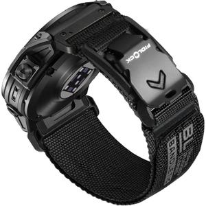 Bandletic Compatible with Garmin Fenix 5 6 7 Watch Band - 22mm Easy-Fit Rugged Nylon Strap with Magnetic Fidlock V-Buckle for Fenix 8 47mm/7 6 Pro/5 Plus/Forerunner 965/945/Approach S62/Instinct 3 2 (Black)