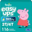 Pampers Training Pants - Easy Ups Girls & Boys - Size 3T-4T, 116 Count, Peppa Pig Potty Underwear 