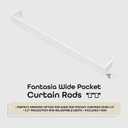 Fantasia 2.5" Wide Pocket Curtain Rod for Windows 28"- 48" Adjustable Width. 3.5-4.5" adjustable Projection - White - Easy to Install Telescoping Rod, with Brackets & Hardware
