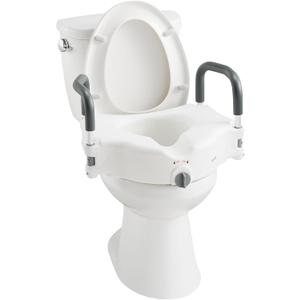 5" Toilet Seat Riser Supports 300lbs Raised Toilet Seat with Removable Padded Arms for Seniors, Pregnant, Handicap(N1FYT14-AZ)