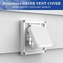 Dryer Vent Cover Outside 4 inch, Magnetic Door Design, Durable Airflow Vent with Lint Trap Screen, Thickened Material, 6 inch x 6 inch Size, White