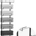 Towel Racks for Bathroom Over The Door Towel Racks Towel Storage Organizer with Metal Shelf Basket for Bathroom Rv Camper (9-Tier Black)