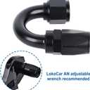 LokoCar 8AN Hose End Fitting 180 Degree Swivel For CPE Braided Hose Black 2Pcs