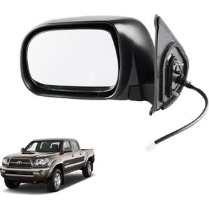 Left Driver Side Power Side View Mirror Manual Folding Compatible for Toyota Tacoma 2005-2011 Replaces 87940-04190-C0 TO1320203
