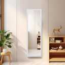 Beauty4U 50” x 14" Full Length Wall Mirror, White Baroque Door Mirror