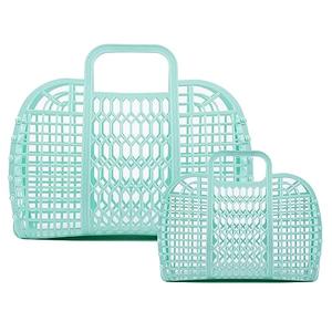 BABANA Jelly Bags - (Set) Small and Large Mother Daughter Jelly Totes | Reusable Gift Basket, Beach Bags - (Small, Large) - Green