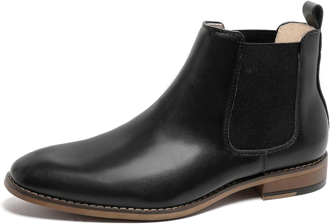 Cestfini Chelsea Boots Men Classic Elastic Dress Boots Casual Men's Chelsea Ankle Boots (8, Black)