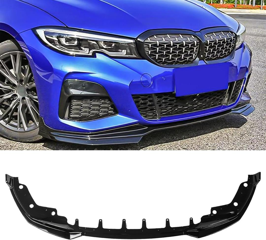 Gloss Black Front Bumper Lip Compatible with 3 Series G20 2019-2022, Splitter Spoiler Diffuser Protector Wing Body Kit for BMW 330i 2019-2022, M340i/M340i xDrive 2020-2022