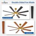 Large Ceiling Fans with Lights: Modern 72 Inch 8 Blade Outdoor Ceiling Fan with Remote APP Control - Dimmable Black Gold Big Fan light Indoor Reversible 6 Speed Quiet DC Motor,  Black and Gold 01, 72 Inch