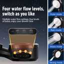 Filter Shower Head, Shower Head with Temperature Display and Filter, High Pressure Water Flow and Multiple Spray Modes (Silver)