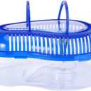 POPETPOP Turtle Tank with Lid : Plastic Tortoise Habitat with Basking Platform Transparent Reptile Tank for Turtle, 12.99x9.06x5.31 inch