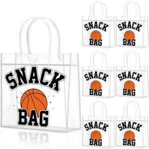 Wesnoy 20 Pcs Basketball Snack Bags Basketball Party Favor with Handles Reusable Sport Themed Treat Bags for Candy Birthday Party Supplies 8 x 8 x 3.15''
