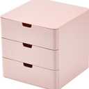 3-Drawer Vanity Organizer, Compact Storage Organization Drawers Small Size Pink