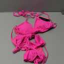 Tempt Me Women Triangle Bikini Sets Halter Two Piece Sexy Swimsuit String Tie Side Bathing Suit (Hot Pink), Medium 