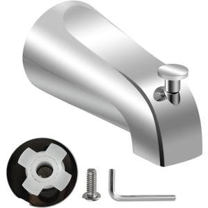 Slip On Tub Spout with Diverter, for 1/2" Copper Pipe, Compatible with Kohler GP85556 Bathtub Faucet, Bathroom Bathtub Tub Faucet Replacement, with 5/32" Hex Wrench (Polished Chrome)