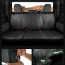 For Chevy Silverado & GMC Sierra Leather Seat Covers, Crew Cab 1500 2019-2026, 2500HD 3500HD 2020-2026, Custom Fit Truck Seat Cover Full Set, Black (W/O Rear Cupholder/Seatback Storage)
