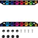 Colors of The Rainbow Dog Paw License Plate Frame 4 Holes Pet Paws Printed Car Plates Frames Colorful Auto Decorative Tag with Screws Personalized Customization (Dog Paw) (6" x 12" (Pack of 1))