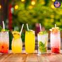 Glotoch Express 1000 PCS Individually Wrapped Plastic Straws, 7.75'' Long, 0.24'' Diameter Disposable Drinking Straws for Every Occasion, Party, Made in USA (White & Red Stripes)