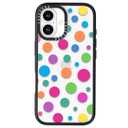Clear TPU Phone Case Cover for iPhone with Design, Drop Protection, Cute Case for Girl Women (Clear-Colorful Polka Dots, iPhone 17)