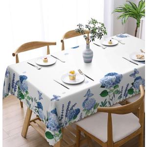 Oil-Resistant Tablecloth - Waterproof Washable Floral Design, 102x60 Inch Rectangular Table Cover for Kitchen Dining, Outdoor Picnic, Party, Home Decor