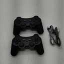 OKHAHA Controller 2 Pack for PS3 Wireless Controller for Sony Playstation 3, Double Shock 3, Bluetooth, Rechargeable, Motion Sensor, Remote for PS3 (No Stripes(Black + Black))